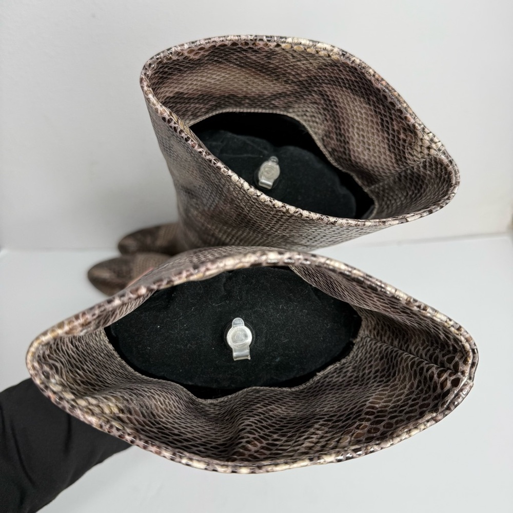 Stuart Weitzman Python Snake Embossed Leather Hee… - image 10